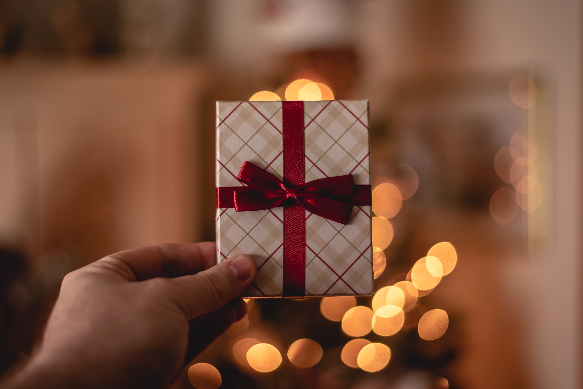 A gift card wrapped with a bow